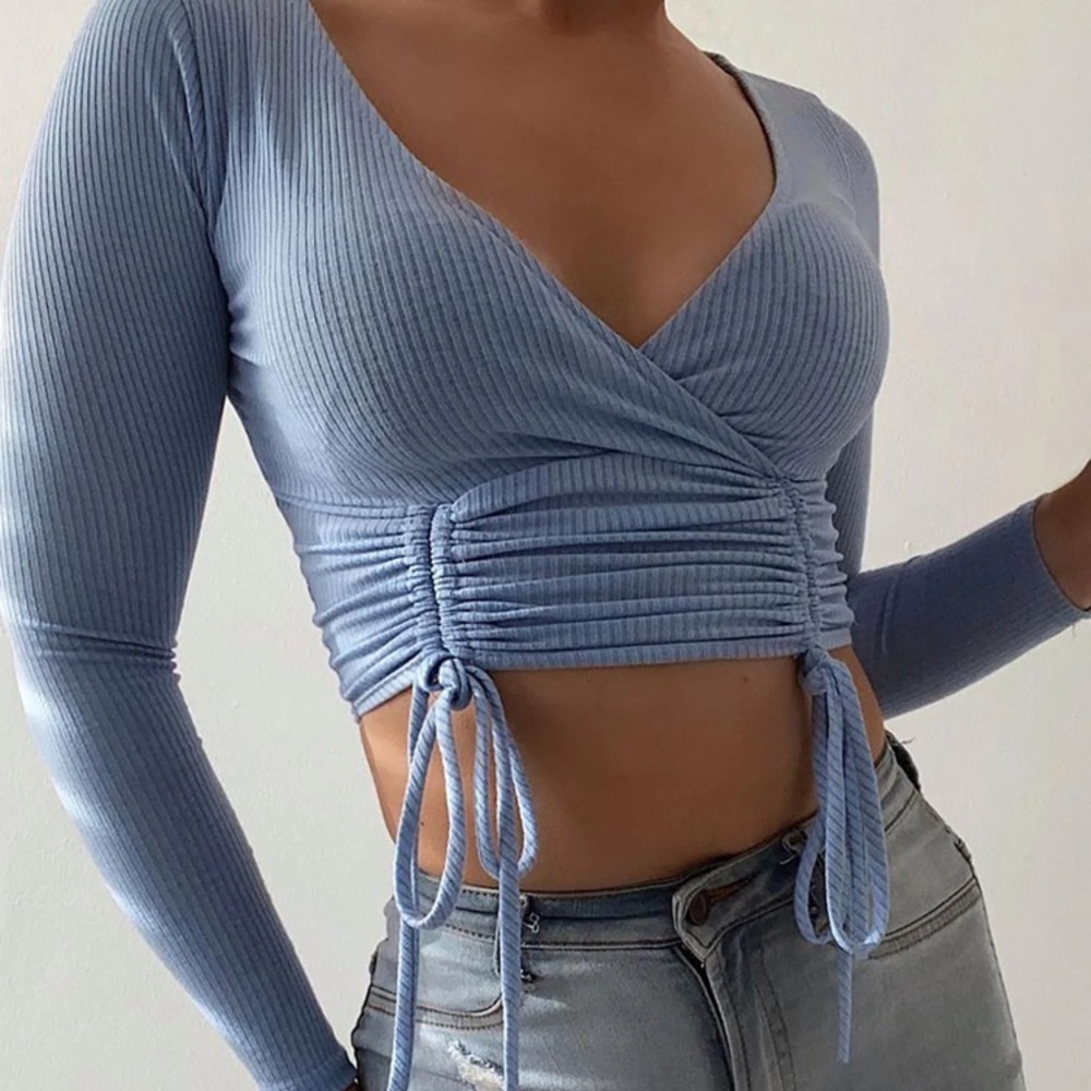 Ruched and stunning ribbed top